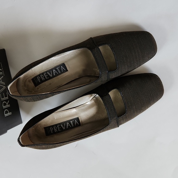 8 Prevata heels, twill Breen brown Made in Italy Italian leather soles pumps - Picture 5 of 10